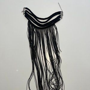 Black Fringed Festival Choker Necklace